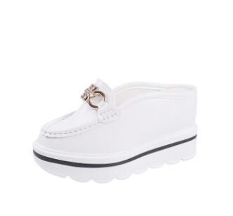Summer new product Baotou high-heeled slippers female wedge with thick bottom half drag inside increased muffin sandals fashion women's shoes