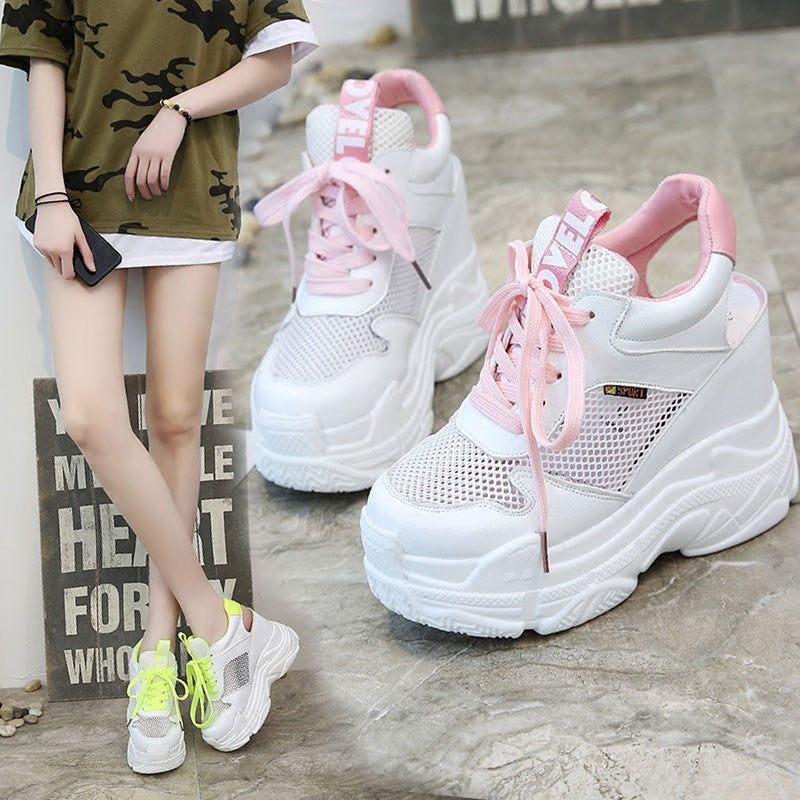 Summer New Style Hollow Sports Platform Sandals High-Heeled Baotou Thick-Soled Women'S Shoes