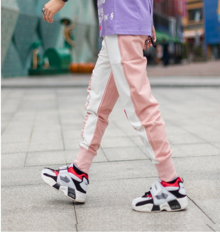 Hip-hop men's casual European and American casual pants beam pants hip-hop high street summer new printed sweatpants men's trousers