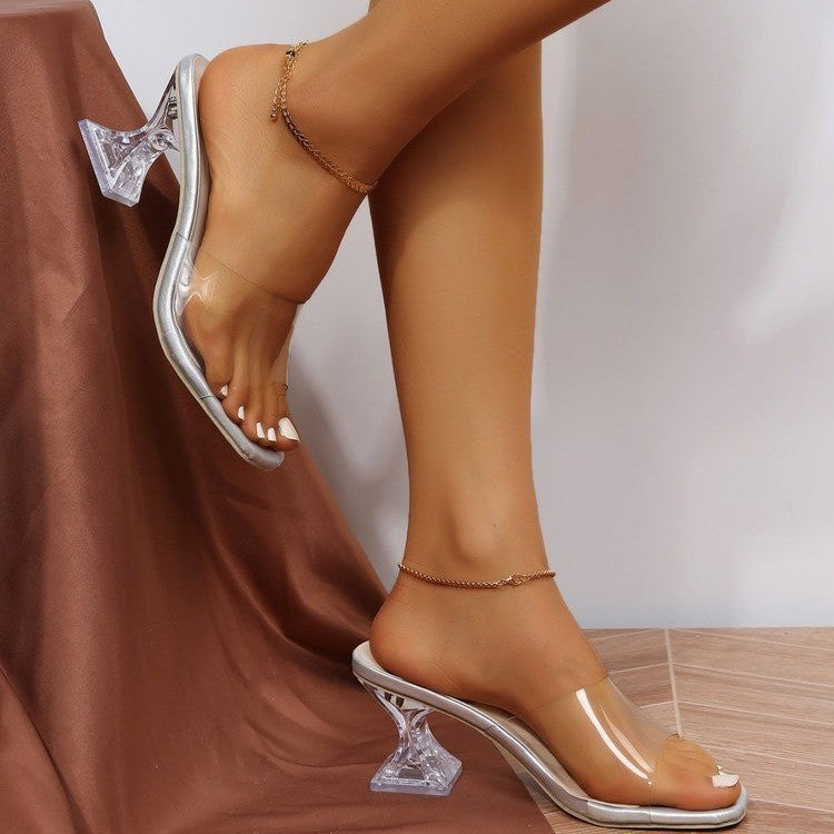 High Heel Sandals Plus Size Summer Transparent Strap Fashion
