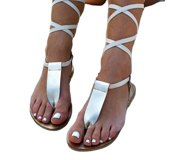 Summer European And American New Style Thin Strap Flip Flops Flat Sandals