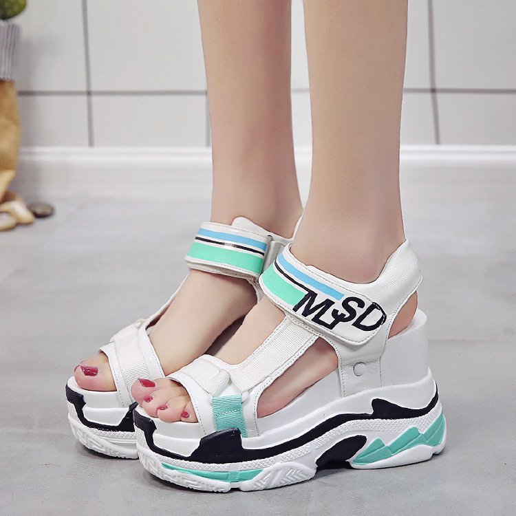 TUINANLE Women Sandals Summer Chunky High Heels Female Wedges Shoes for Women Platform Patchwork Casual Sandalia Feminina