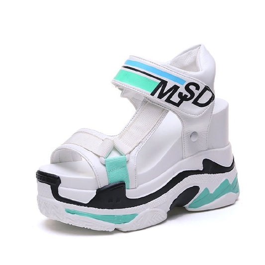 TUINANLE Women Sandals Summer Chunky High Heels Female Wedges Shoes for Women Platform Patchwork Casual Sandalia Feminina