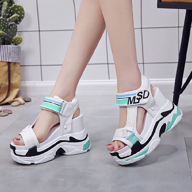 TUINANLE Women Sandals Summer Chunky High Heels Female Wedges Shoes for Women Platform Patchwork Casual Sandalia Feminina