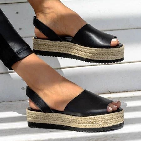 Summer New Style Thick Soled Fish Mouth Women's Sandals One Word Buckle Sandals Women