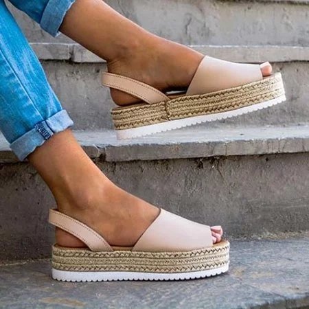 Summer New Style Thick Soled Fish Mouth Women's Sandals One Word Buckle Sandals Women