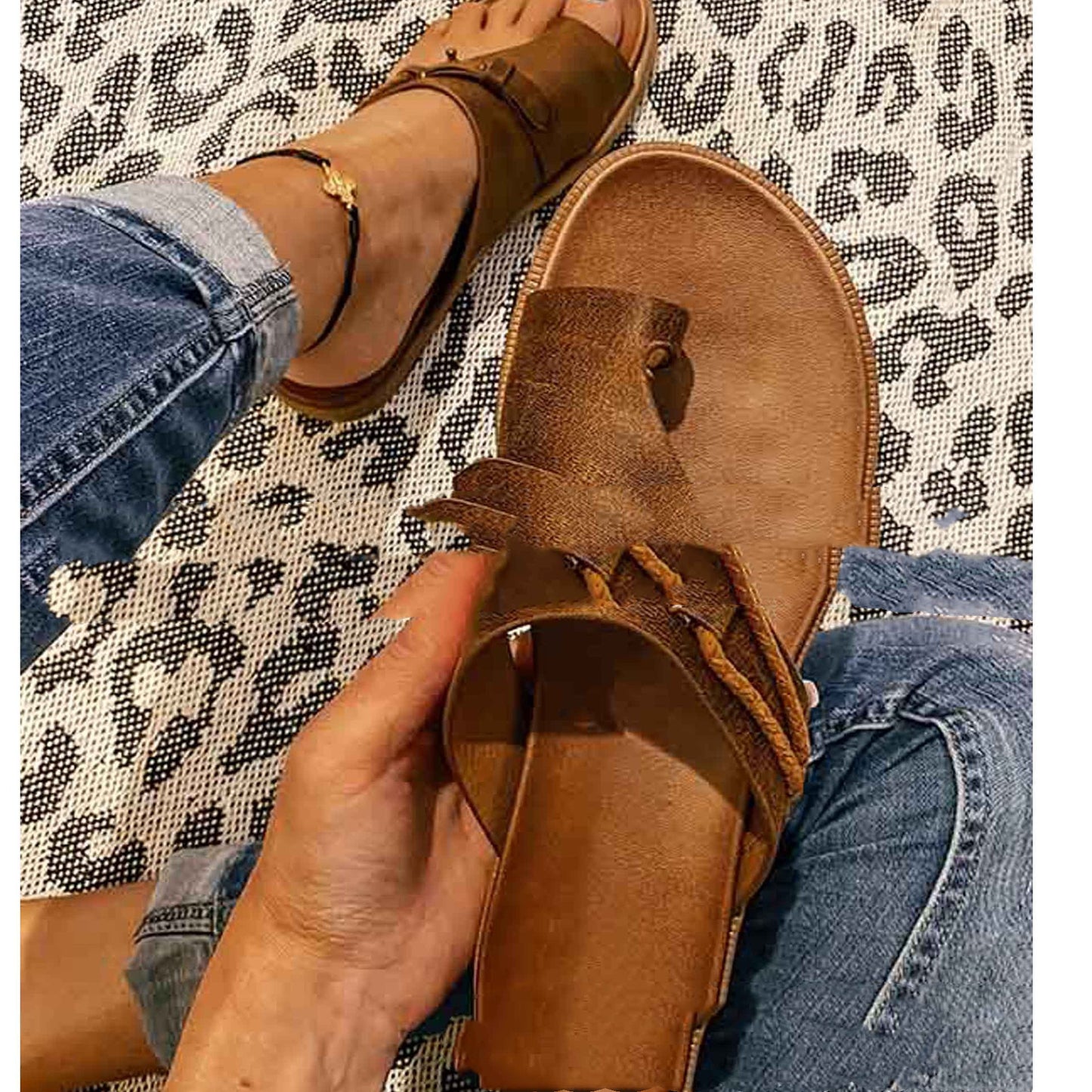 Summer New European Style Flat Retro Sandals