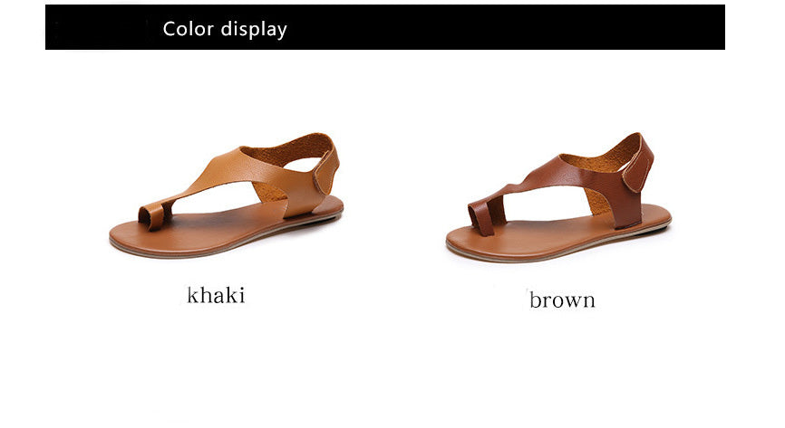 Spring And Summer New Style Sandals Women European Station Wish Hot Sale Fashion Solid Color Flip Flops Flat Velcro Sandals Wholesale