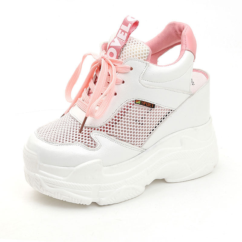 Summer New Style Hollow Sports Platform Sandals High-Heeled Baotou Thick-Soled Women'S Shoes