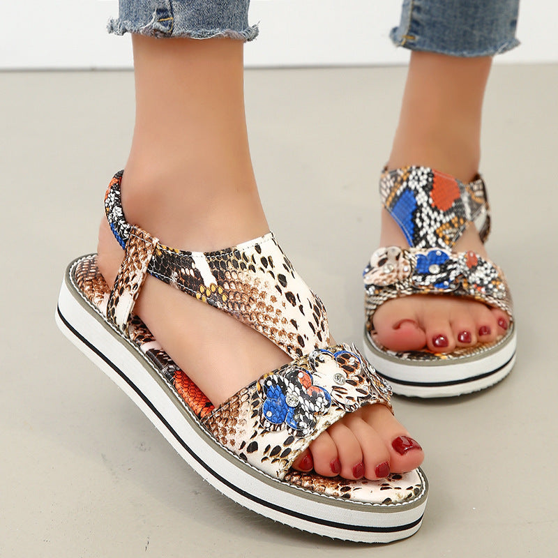 Summer New Fashion Casual Flat Elastic Women Sandals