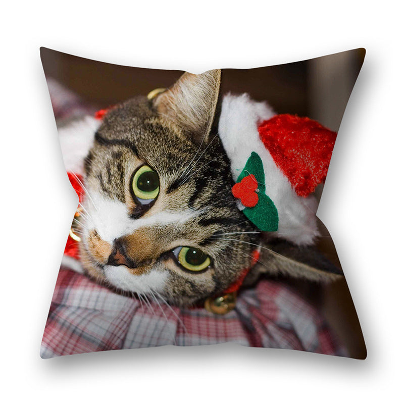 New Christmas pillowcase Christmas animal cats and dogs