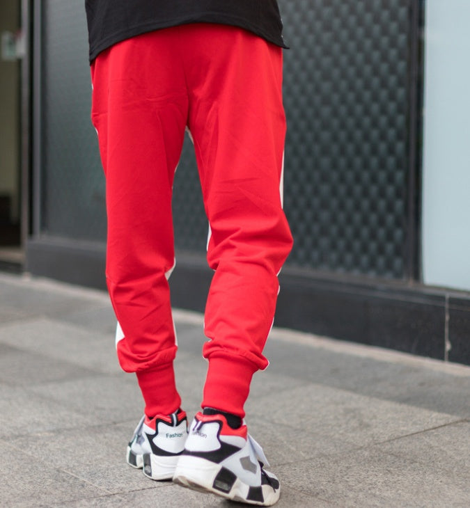 Hip-hop men's casual European and American casual pants beam pants hip-hop high street summer new printed sweatpants men's trousers
