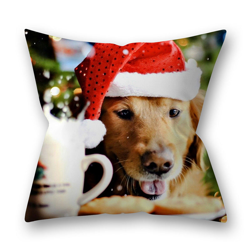 New Christmas pillowcase Christmas animal cats and dogs