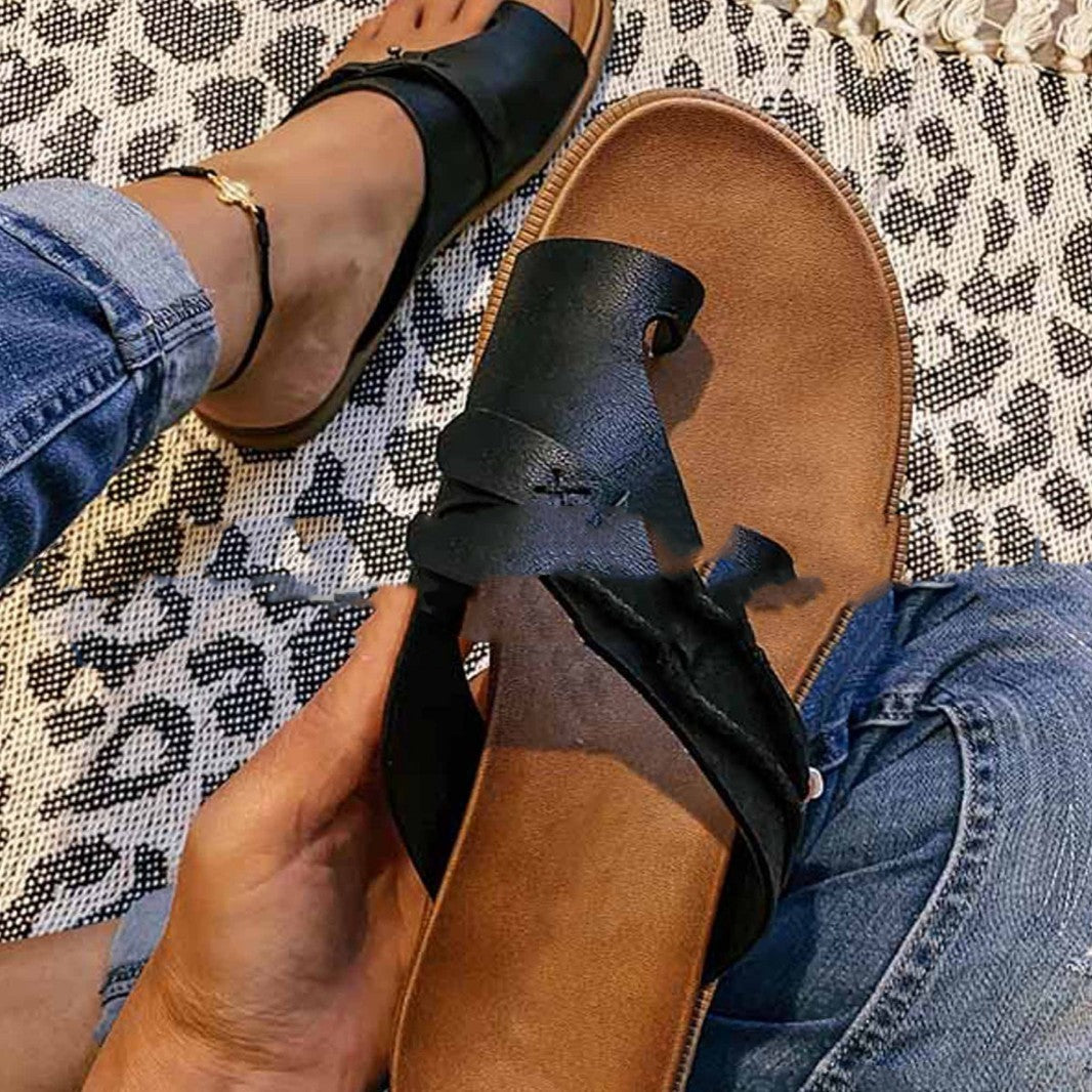 Summer New European Style Flat Retro Sandals