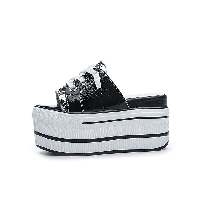 Women's Sandals Summer Thick Soled Sponge Cake Color Matching