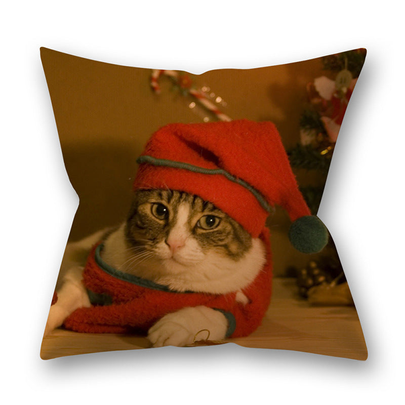 New Christmas pillowcase Christmas animal cats and dogs