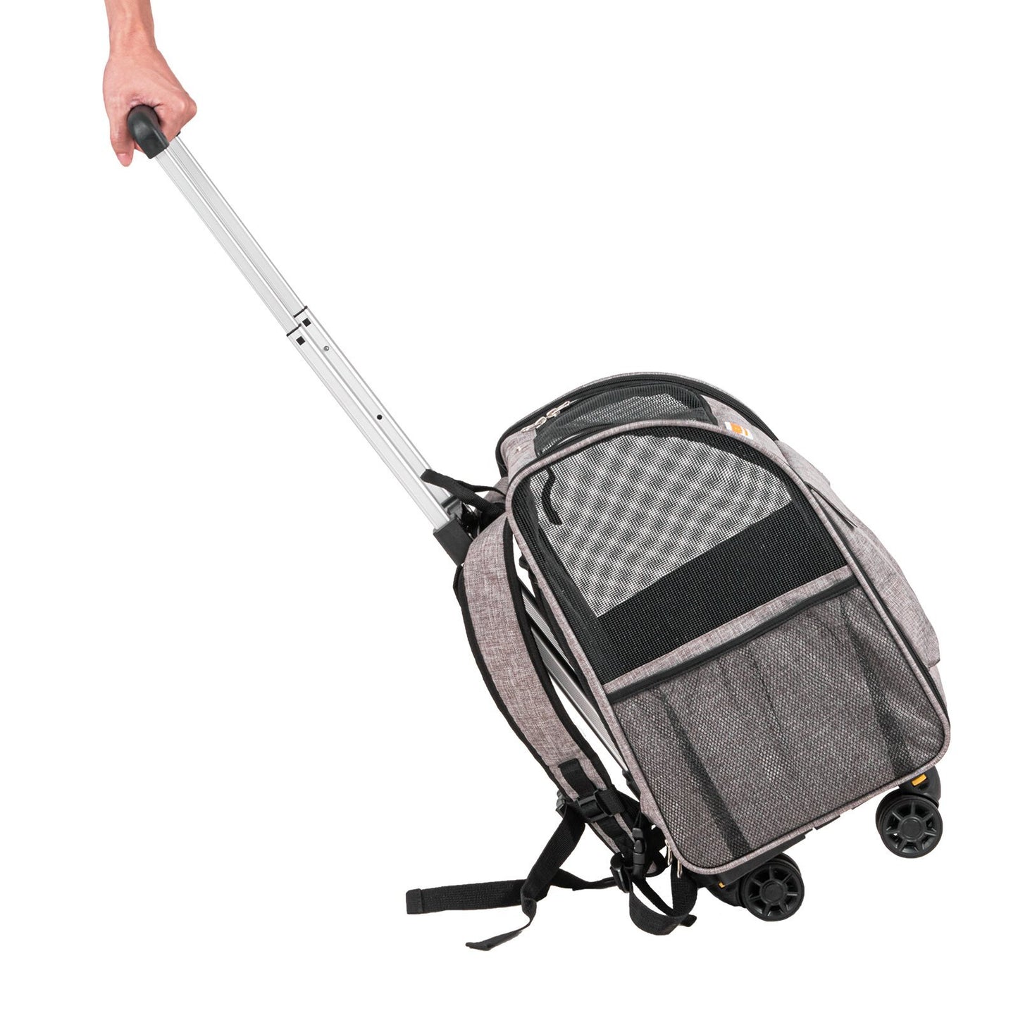 Rolling Pet Carrier Backpack With Removable Wheels For Under 18LBS, Large Soft Sided Wheeled Dog Carrier Cat Travel Carrier Airline Approved For Small Dogs And Medium Cats With Upgraded Wheels