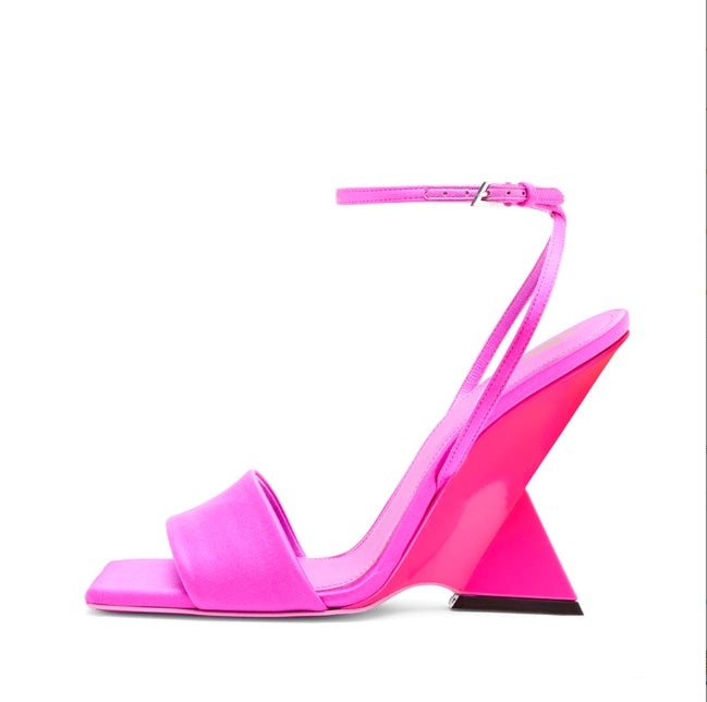 Summer New Open Toe Chunky Heel Square Toe Buckle High Heel Sandals