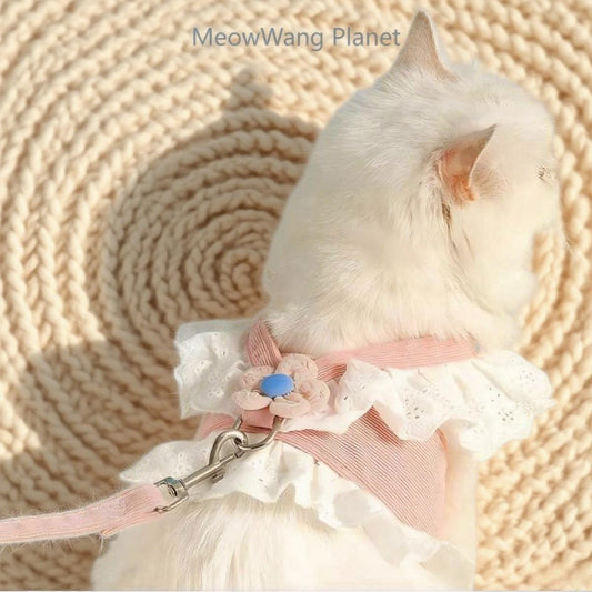 Leash Cat Leash Premium Summer Pet Harness Leash Set Breathable Lightweight And Escape Proof Vest For Cats Small Dogs Adjustable Outdoor Walking Gear With Secure Leash Attachment Luxury Pet Gift