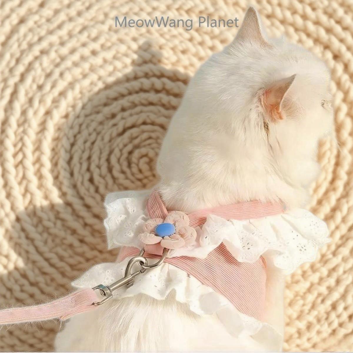 Leash Cat Leash Premium Summer Pet Harness Leash Set Breathable Lightweight And Escape Proof Vest For Cats Small Dogs Adjustable Outdoor Walking Gear With Secure Leash Attachment Luxury Pet Gift